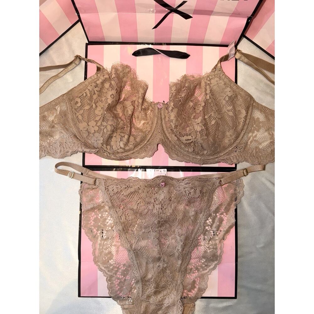 Victoria's Secret Unlined Bra & Large Thong Dream Angels 38D XL